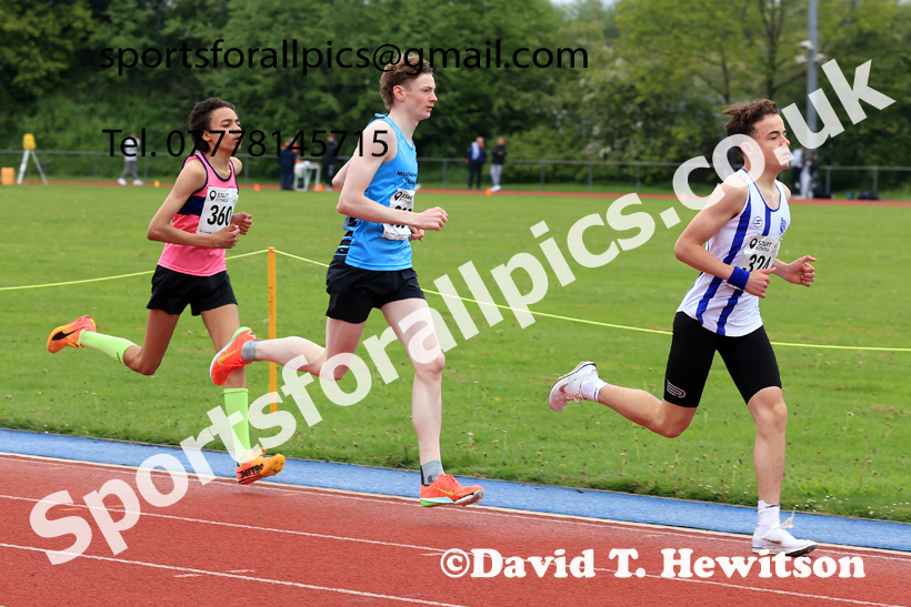 1500 metres, 2026 North Eastern Track and Field Champs, Shildon, County Durham. Photo: David T. Hewitson/Sports for All Pics
